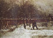 Vincent Van Gogh The Parsonage Garden at Nuenen in the Snow oil on canvas